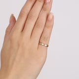 18K Yellow Gold and Diamond Geometric Ridged Ring, Size US 4.5
