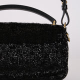 Fendi Black Beaded Mini Baguette