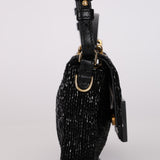 Fendi Black Beaded Mini Baguette