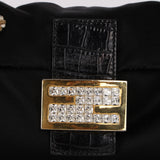 Ultra-Rare Fendi Satin Butterfly Embroidered Baguette Bag with Alligator Trim