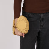 Loewe Pleated Bracelet Pouch Shoulder Bag Dark Butter Calfskin