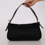 Ultra-Rare Fendi Satin Butterfly Embroidered Baguette Bag with Alligator Trim