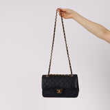 Chanel 1993 Navy Lambskin Small Classic Double Flap Bag 24K GP