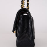 Chanel 1993 Navy Lambskin Small Classic Double Flap Bag 24K GP