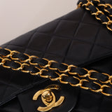 Chanel 1993 Navy Lambskin Small Classic Double Flap Bag 24K GP