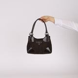 Vintage Prada 2002 Chocolate Tessuto Moon Bag