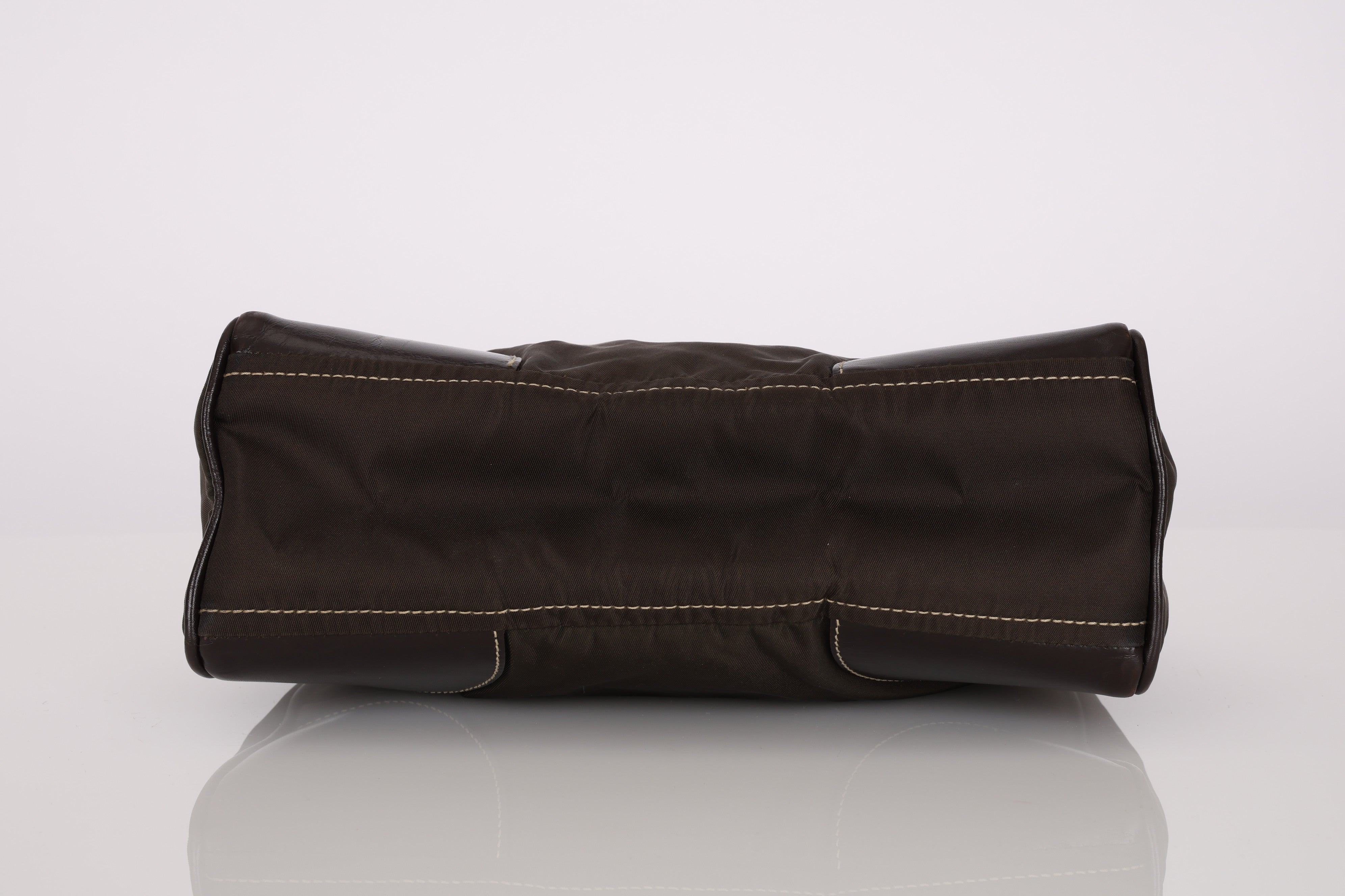 Vintage Prada 2002 Chocolate Tessuto Moon Bag