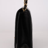 Chanel 2009 Black Lambskin Turnlock Full Flap Bag GHW