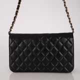 Chanel 2009 Black Lambskin Turnlock Full Flap Bag GHW