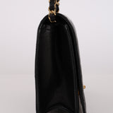 Chanel 2009 Black Lambskin Turnlock Full Flap Bag GHW