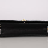 Chanel 2009 Black Lambskin Turnlock Full Flap Bag GHW