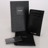 Saint Laurent Homme Croc Embossed Yen Wallet