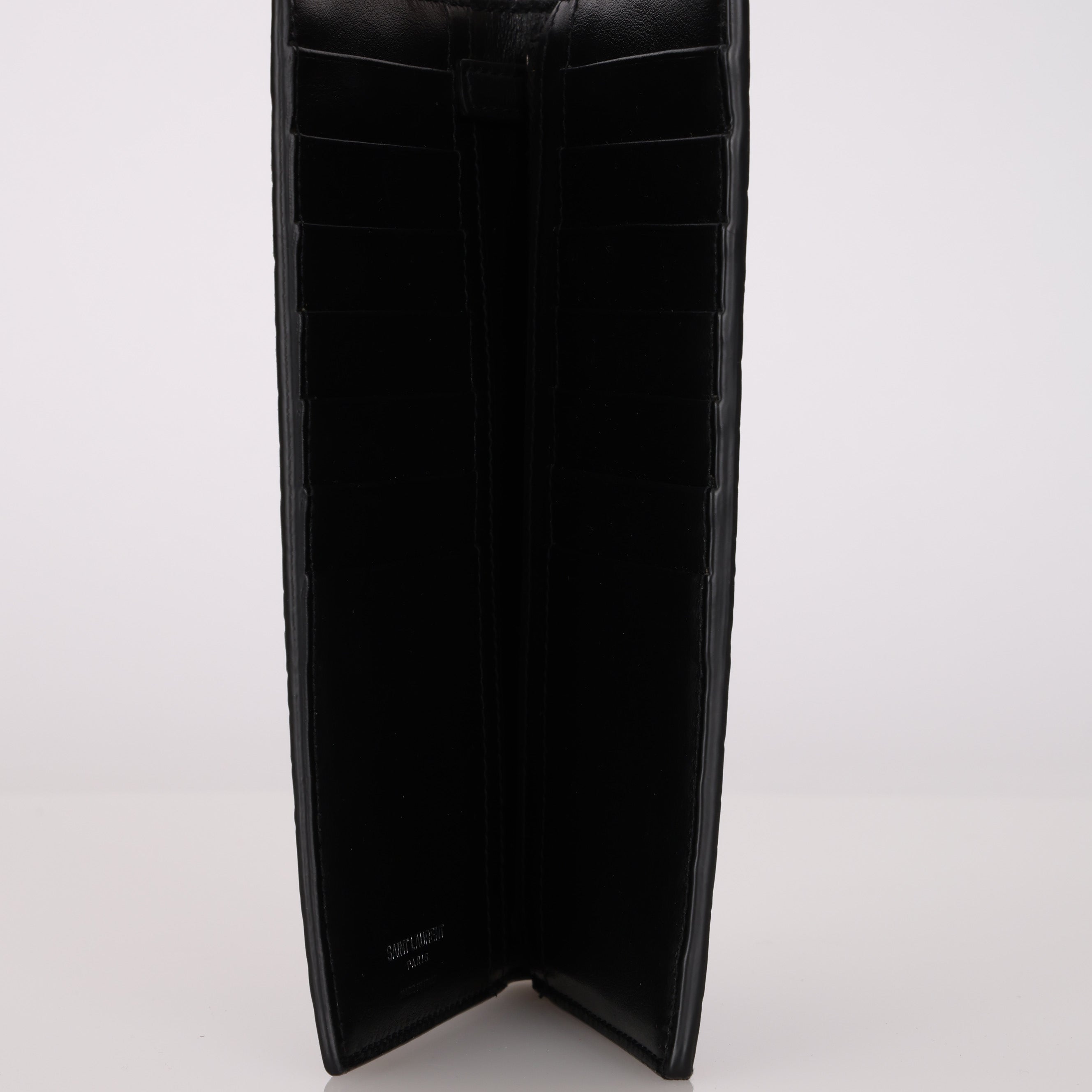 Saint Laurent Homme Croc Embossed Yen Wallet