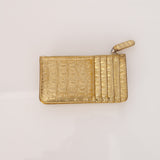 Chanel 2019 Metallic Gold Croc Embossed Zippy Classic Flap Card Holder