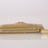 Chanel 2019 Metallic Gold Croc Embossed Zippy Classic Flap Card Holder