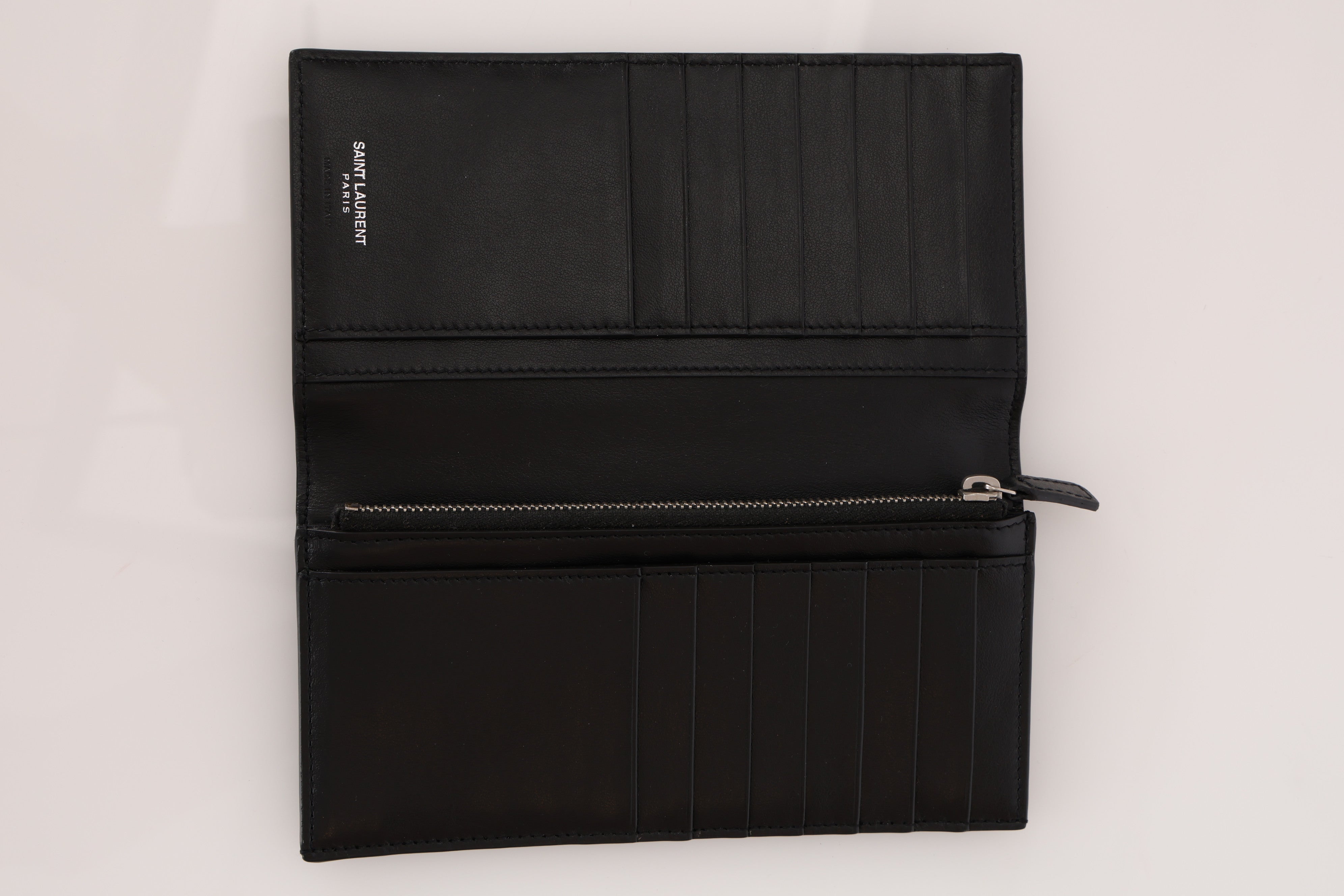 Saint Laurent Homme Croc Embossed Yen Wallet
