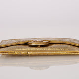 Chanel 2019 Metallic Gold Croc Embossed Zippy Classic Flap Card Holder