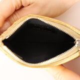 Chanel 2019 Metallic Gold Croc Embossed Zippy Classic Flap Card Holder