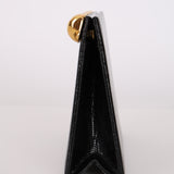 Rare Yves Saint Laurent Lizard Embossed Black Leather Clutch Bag