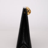 Rare Yves Saint Laurent Lizard Embossed Black Leather Clutch Bag