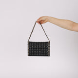 Rare Chanel 2016 Lambskin Chocolate Bar Piercing CC Studded Mini Full Flap