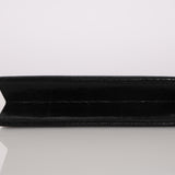 Rare Yves Saint Laurent Lizard Embossed Black Leather Clutch Bag