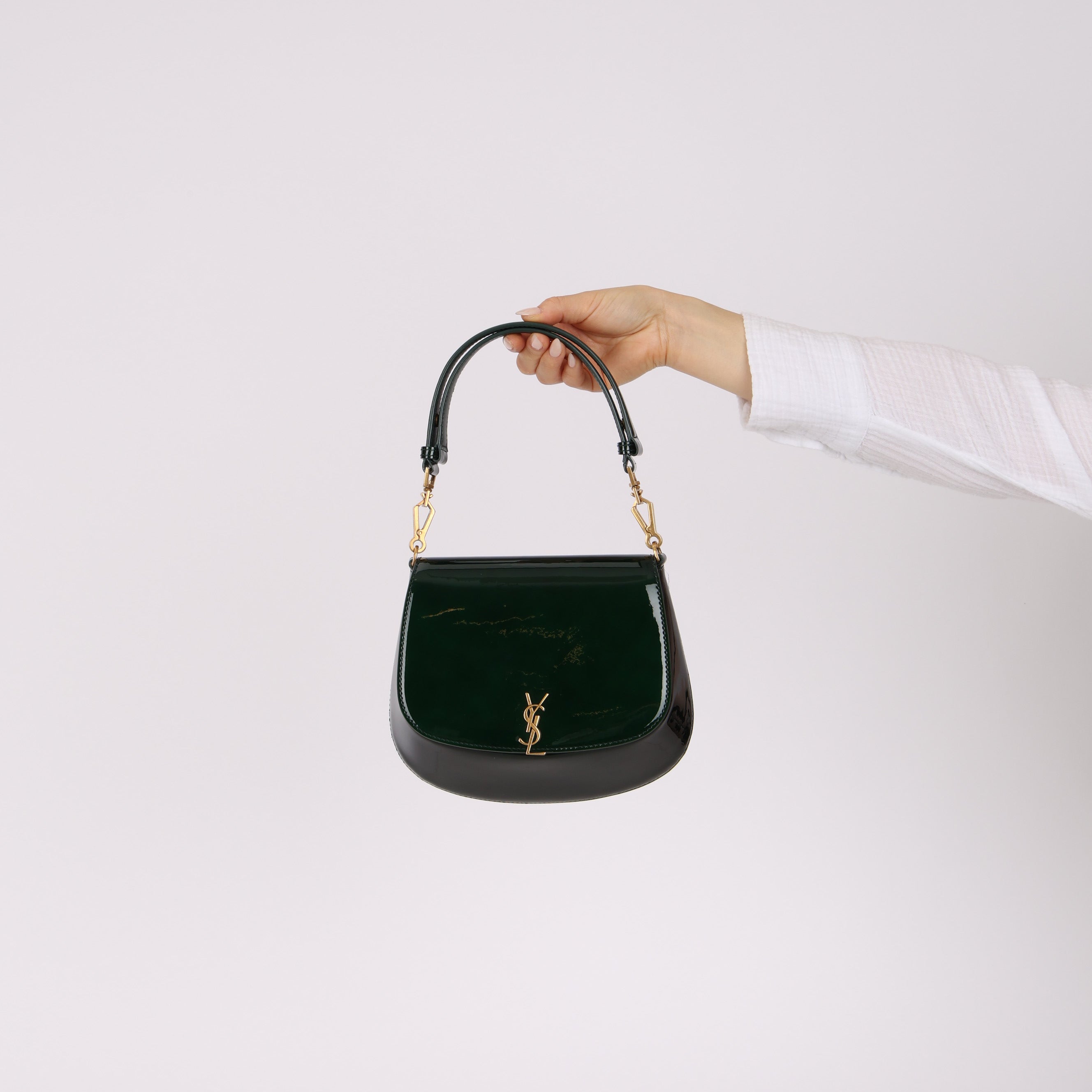 Saint Laurent Fir Leaf Patent Mini Nola Bag