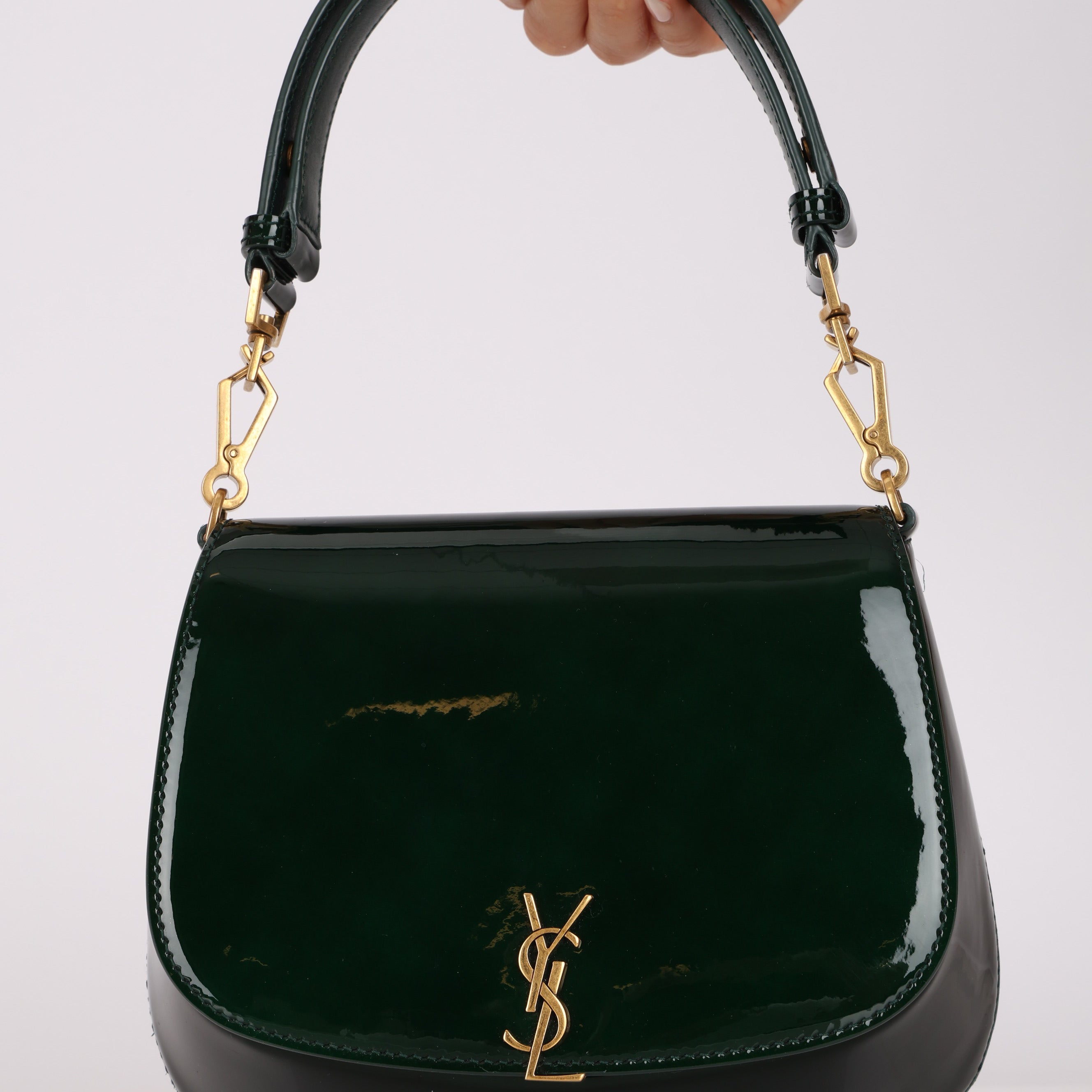 Saint Laurent Fir Leaf Patent Mini Nola Bag
