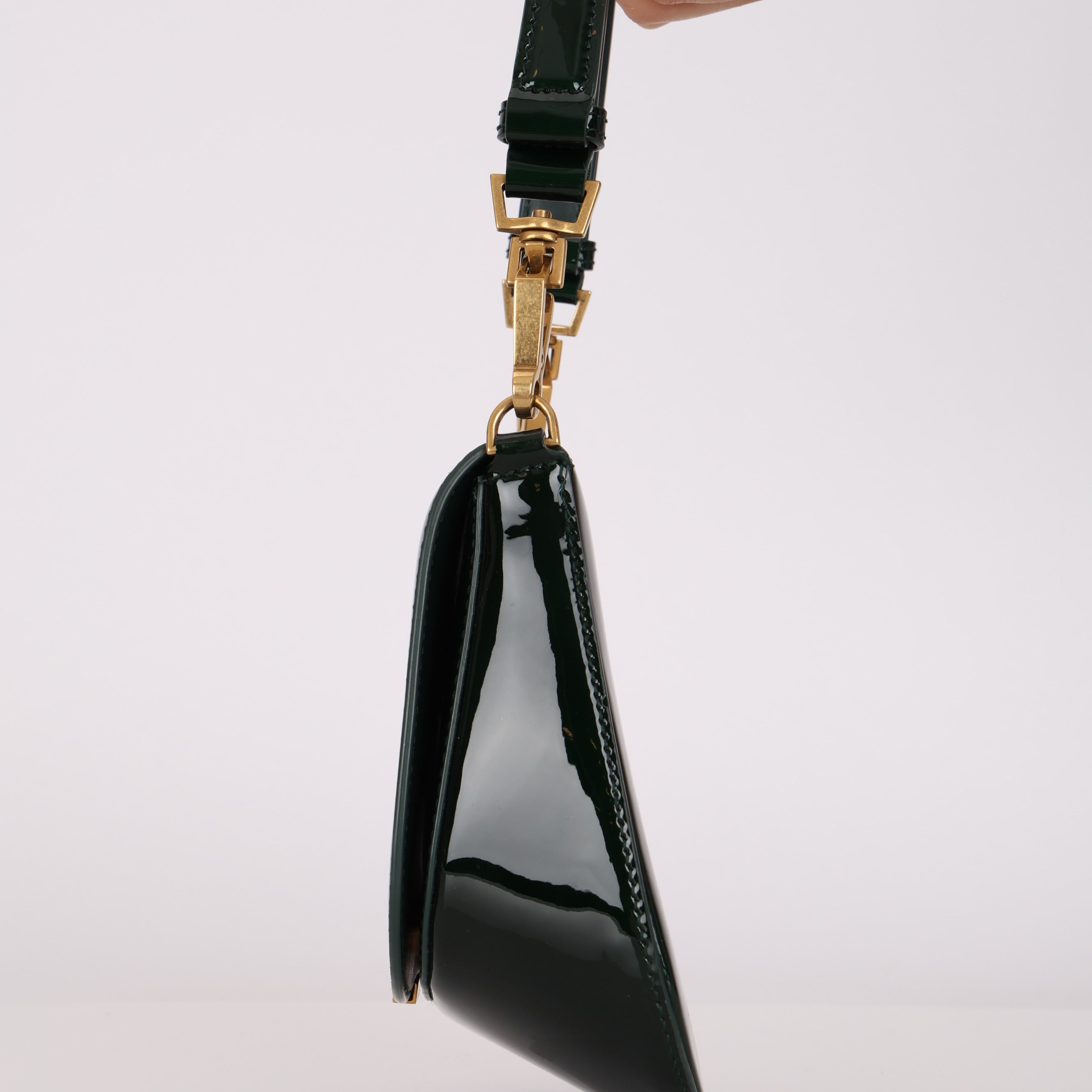 Saint Laurent Fir Leaf Patent Mini Nola Bag