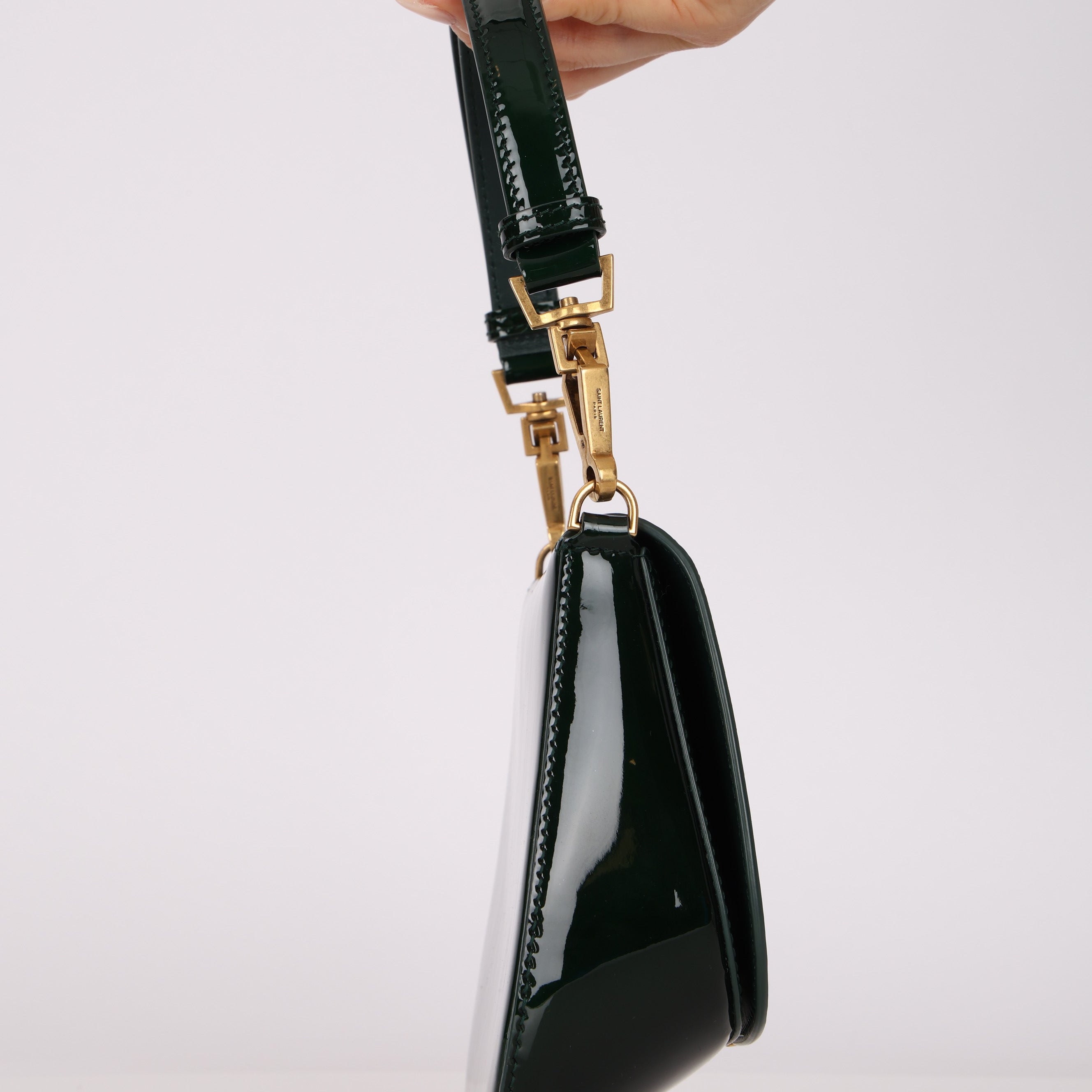 Saint Laurent Fir Leaf Patent Mini Nola Bag