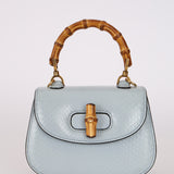 Gucci Baby Blue Python Embossed Leather 1947 Mini Bamboo Top Handle