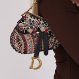 Dior 2019 Multicolor Beaded Mini Saddle Bag