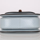Gucci Baby Blue Python Embossed Leather 1947 Mini Bamboo Top Handle