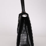 Limited Edition Yves Saint Laurent Whipstitch Crocodile Embossed Top Handle Bag