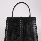 Limited Edition Yves Saint Laurent Whipstitch Crocodile Embossed Top Handle Bag