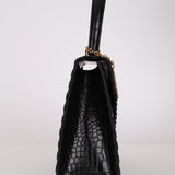 Limited Edition Yves Saint Laurent Whipstitch Crocodile Embossed Top Handle Bag