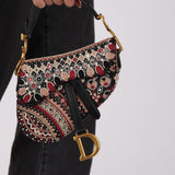 Dior 2019 Multicolor Beaded Mini Saddle Bag