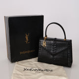 Limited Edition Yves Saint Laurent Whipstitch Crocodile Embossed Top Handle Bag
