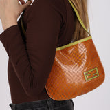 Fendi Bicolor Perforated Leather Hobo
