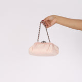 Chanel Kisslock Clutch Pink Satin Taffeta 2011 RHW