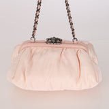 Chanel Kisslock Clutch Pink Satin Taffeta 2011 RHW