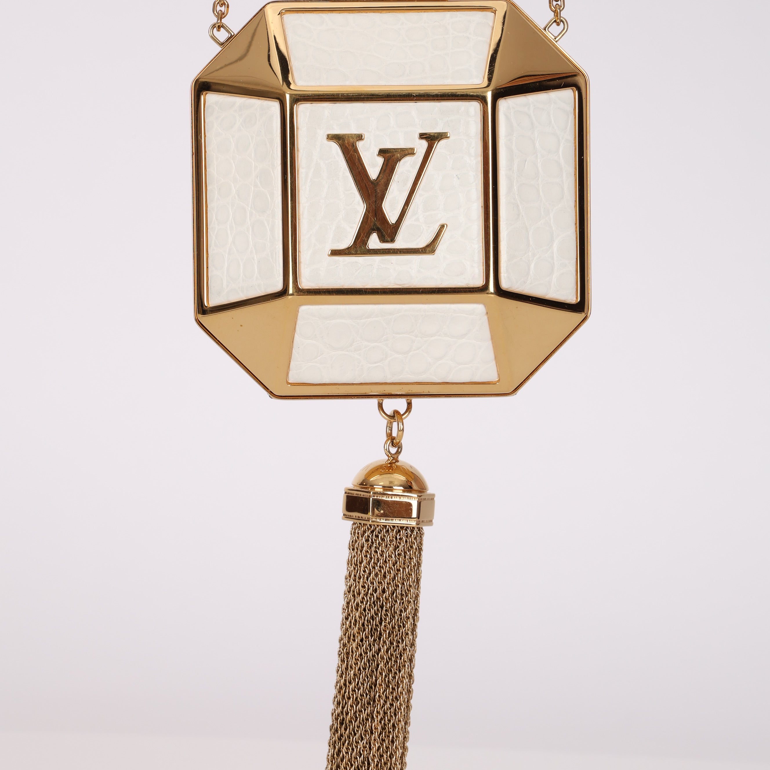 Limited Edition Louis Vuitton Alligator Minaudière Petit Bijou Clutch on Chain