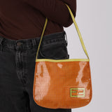 Fendi Bicolor Perforated Leather Hobo