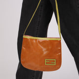 Fendi Bicolor Perforated Leather Hobo