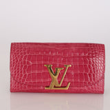 Limited Edition Louis Vuitton Grenade Alligator Louise Clutch
