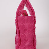 Chanel 2019 Pink Tweed Logo Zip Shopping Tote