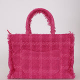 Chanel 2019 Pink Tweed Logo Zip Shopping Tote