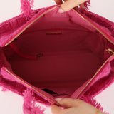 Chanel 2019 Pink Tweed Logo Zip Shopping Tote