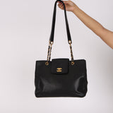 Chanel XL Supermodel Tote Black Caviar 1996 24K GP