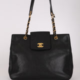 Chanel XL Supermodel Tote Black Caviar 1996 24K GP